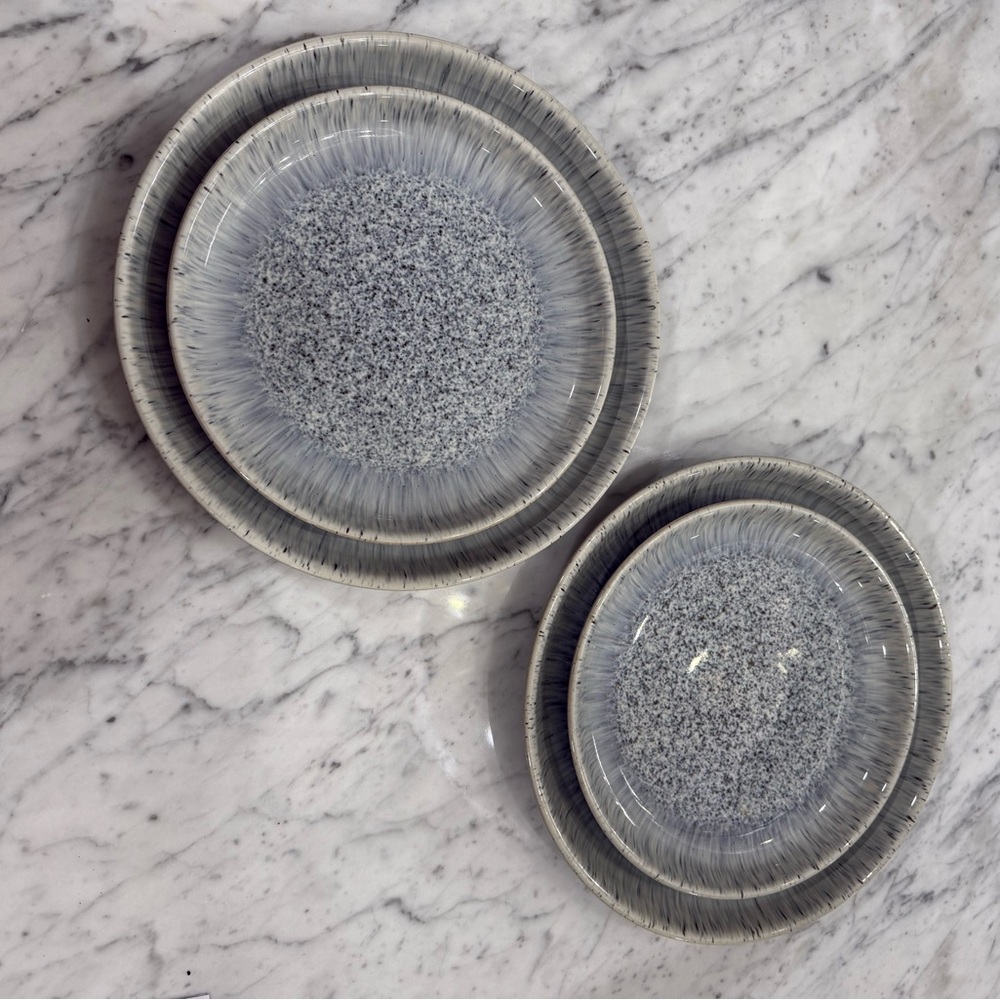 ❤️SOLD❤️ NEW Set of 4 Denby Halo Speckle Made In England Dinner and Salad Plates - Picture 5 of 5